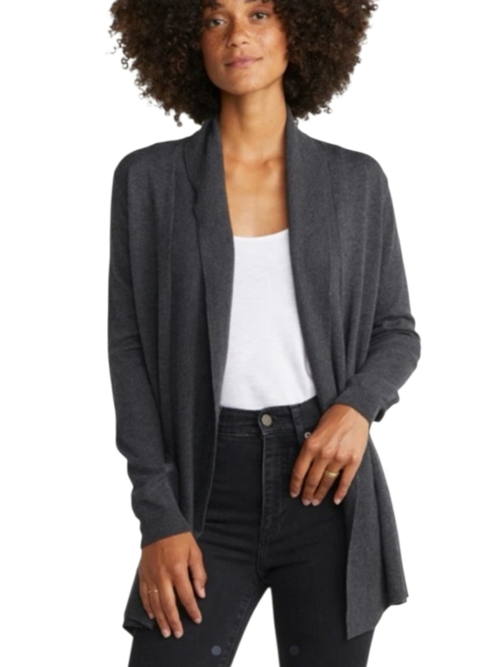 Marine Layer Grey Open Front Cardigan Cashmere Blend Cozy Lightweight Knit Sz S